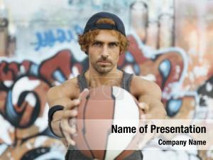 Street Basketball Graffiti PowerPoint Template