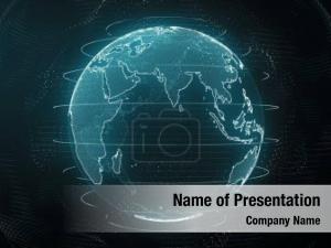 Blue Tech Globe PowerPoint Template