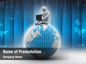 Laptop On The Top Of The World PowerPoint Template
