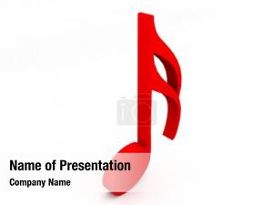 Red Treble Clef PowerPoint Template