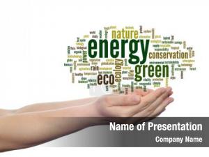 Green Energy Word Cloud PowerPoint Template