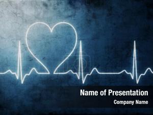 Heart with Heart Rhythm PowerPoint Template