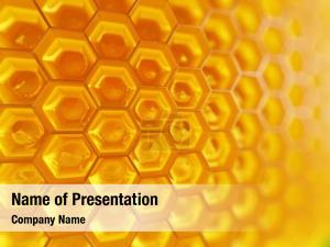 Full fragment honeycomb cells bright PowerPoint Template