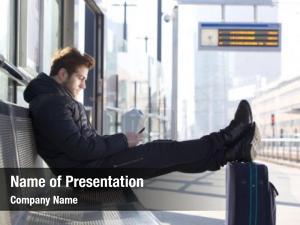 Man On Platform PowerPoint Template