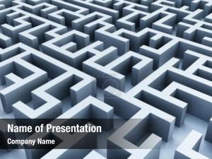 Square Labyrinth PowerPoint Template