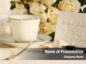 Tea Roses Wedding Bouquet PowerPoint Template