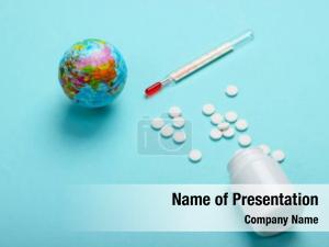 Bottle Of Tablets With Globe