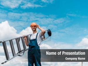 Ladder Man PowerPoint Template