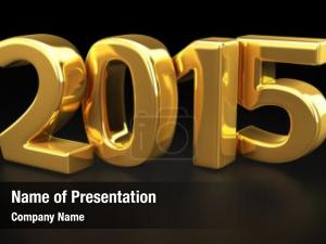 2015 Gold Numbers PowerPoint Template