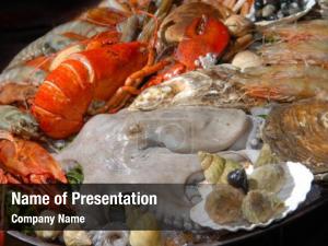 Shrimps And Crabs With Oysters PowerPoint Template