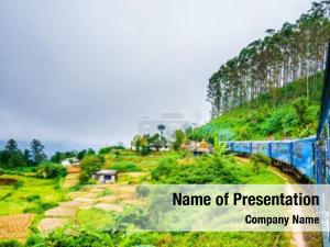 Railway To The Beautiful Land PowerPoint Template