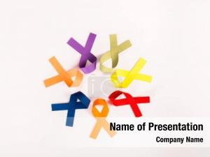 Color Ribbons on White PowerPoint Template