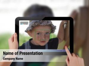 Photo On Interactive Monitor PowerPoint Template