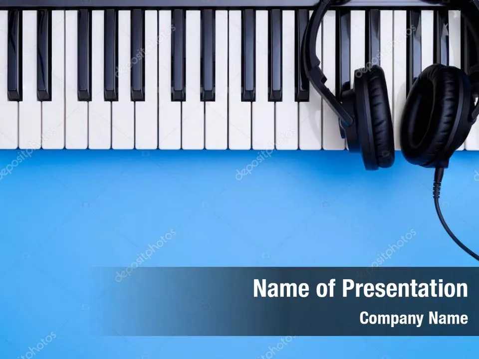 Piano Keyboard On Blue Background