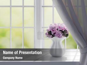 Window Flowers PowerPoint Template