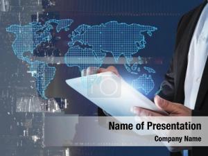Business Style World Map PowerPoint Template