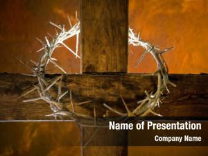 Crown of Thorns Cross PowerPoint Template