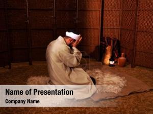Praying muslim man spiritual atmosphere