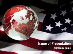 Globe and USA Flag PowerPoint Template