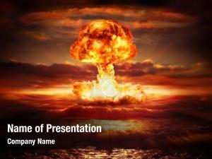 Bomb explosion nuclear ocean  PowerPoint Template