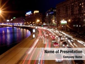 Night City Traffic PowerPoint Template
