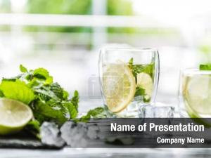 Cocktail with Lemon PowerPoint Template