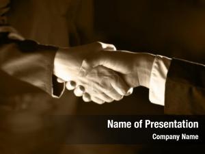 Handshake In Sepia PowerPoint Template