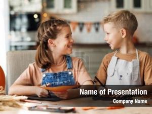 Sister And Brother PowerPoint Template