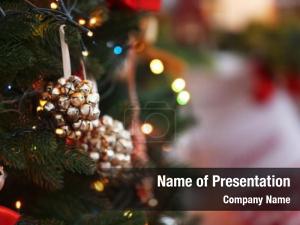 Bells On Christmas Tree PowerPoint Template
