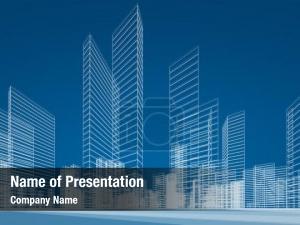 Abstract Blue Construction PowerPoint Template