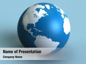 Globe in Blue Colors PowerPoint Template