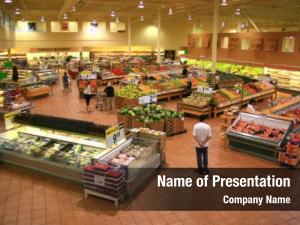 At Grocery Store PowerPoint Template