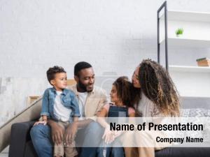 Happy Afro american Family PowerPoint Template