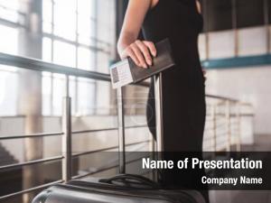 Business lady Trip PowerPoint Template