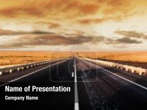 Road Into the Sunset PowerPoint Template