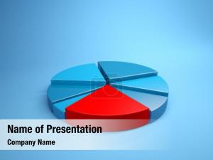 Pie Diagram On The Blue Background PowerPoint Template