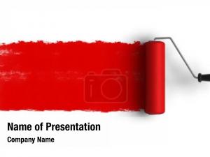 Red Paint Brush PowerPoint Template