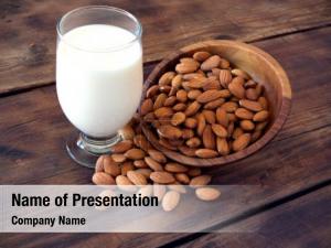 Glass almond milk almonds 