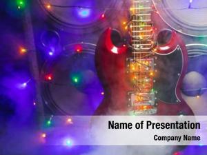 Festive abstract guitar christmas lights