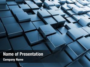 Abstract Light Blue Cubes PowerPoint Template