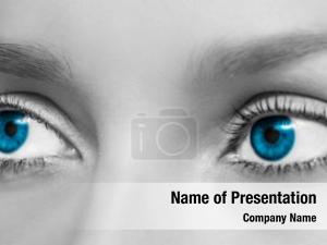Closeup of Very Blue Eye PowerPoint Template