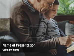 Grandfather And Grandson PowerPoint Template