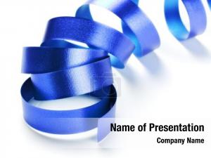 Abstract Blue Ribbon PowerPoint Template