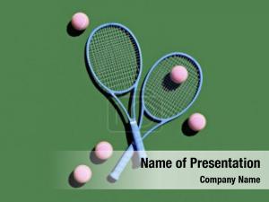 Tennis Balls And Rackets PowerPoint Template