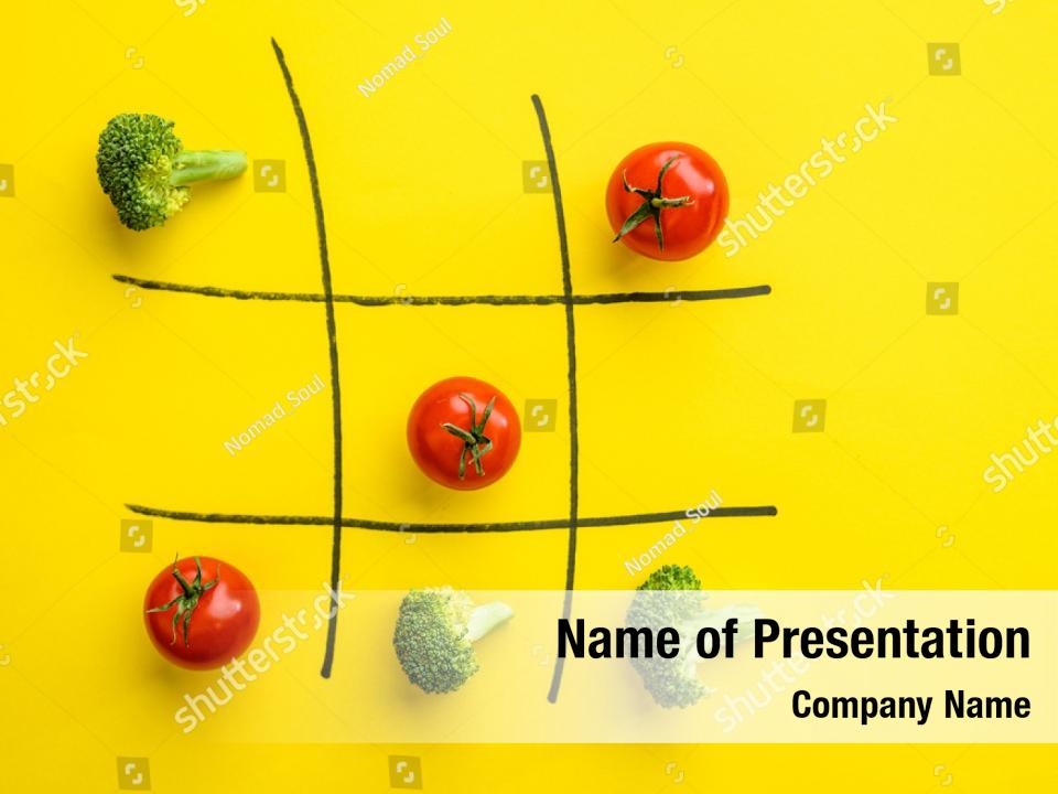 game-vegetable-cross-zero-yellow-powerpoint-template-game-vegetable
