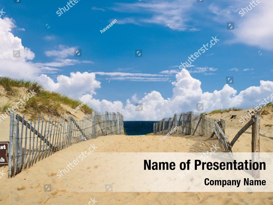 Beach path way cape cod PowerPoint Template Beach path way cape cod