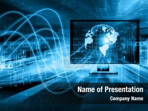 Internet Business Communications Lines PowerPoint Template