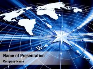 Globe On A Compass PowerPoint Template