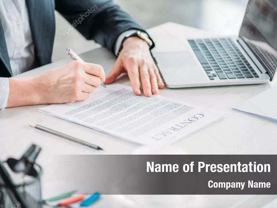 Business Woman Signing Contract