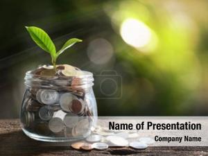 Coins On Money Tree PowerPoint Template